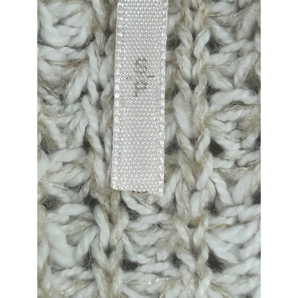 Free People Striped Knit Cardigan Sweater Neutral Tones Button Front Long Sleeve - Picture 6 of 9